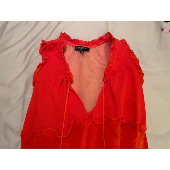 tricot chic italian abito dress 94% silk orange long maxi dress 8 wedding casual - Picture 5 of 9